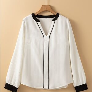 Elegant White and Black Women's Top